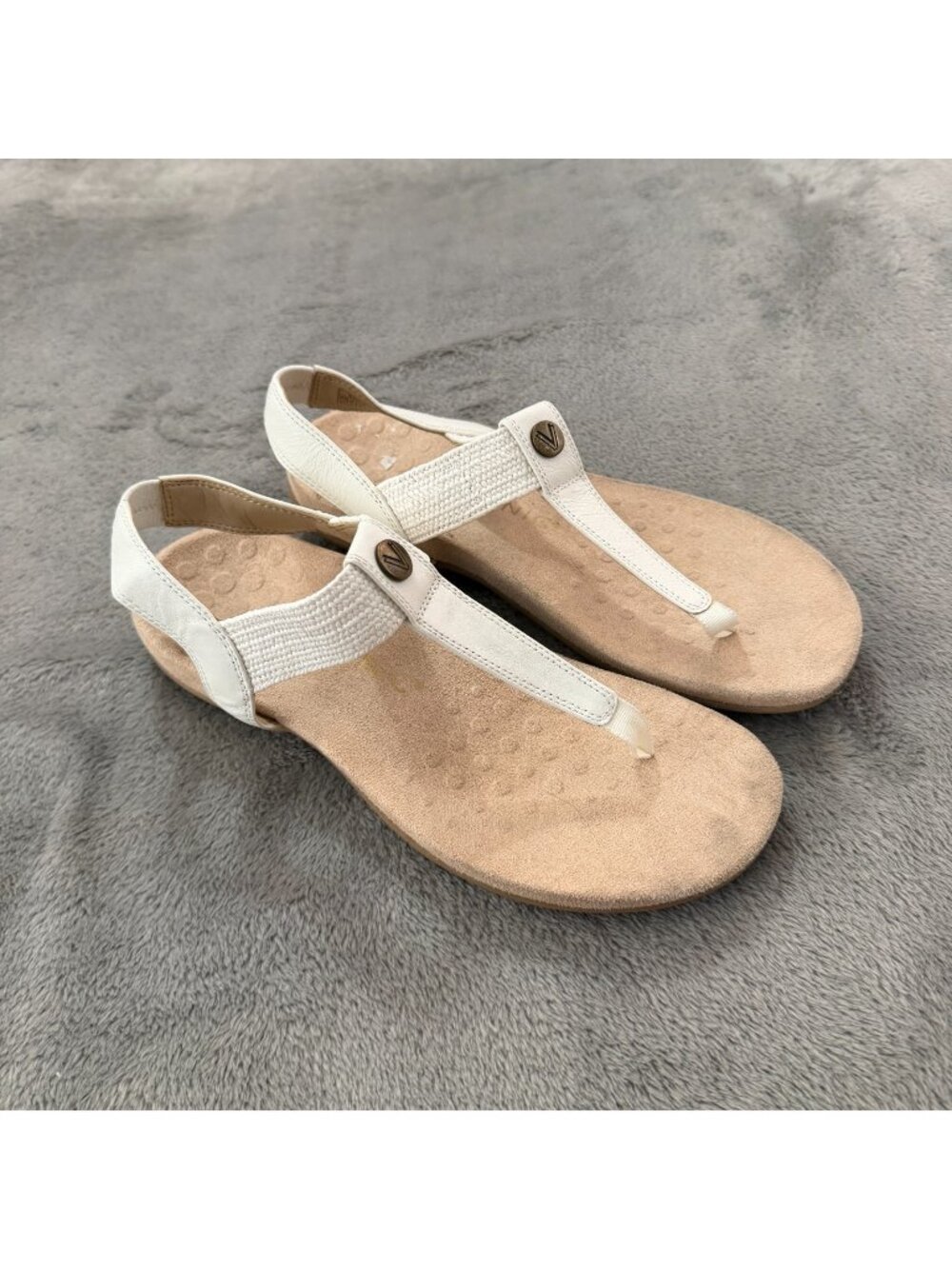 Vionic Brea Leather Comfort Shoes Sandals White Womens 8.5